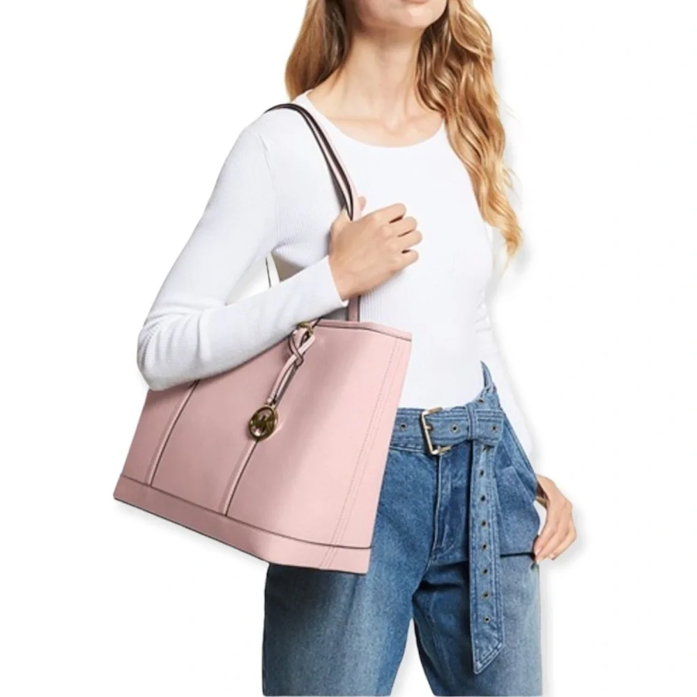 MICHAEL Kors Jet Set Travel Large Saffiano Leather Color Powder Blush NWT